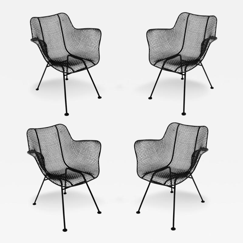 Russell Woodard Woodard Furniture Four Mid Century Modern Russell Woodard Sculptura Dining Chairs Outdoor Indoor