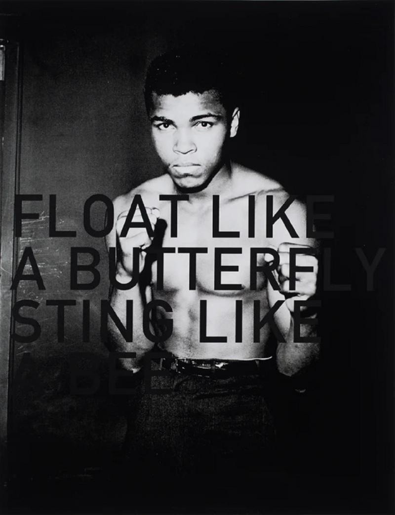 Russell Young Muhammad Ali Words Float Like a Butterfly Cloud White