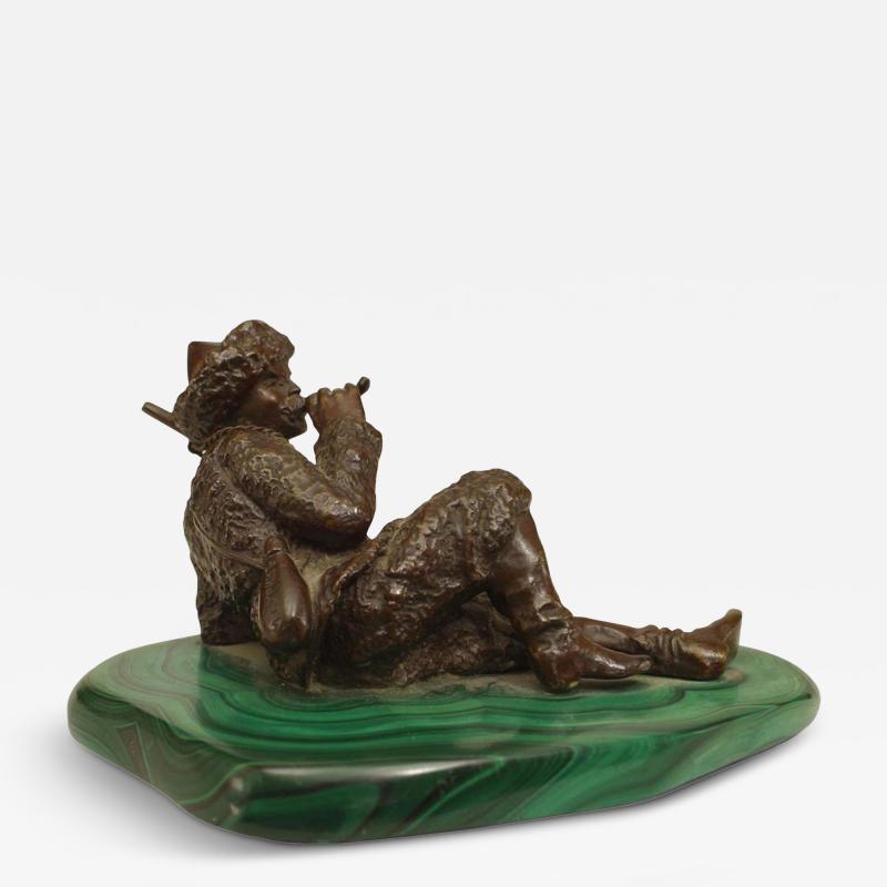 Russian Bronze Figure of Reclining Cossack