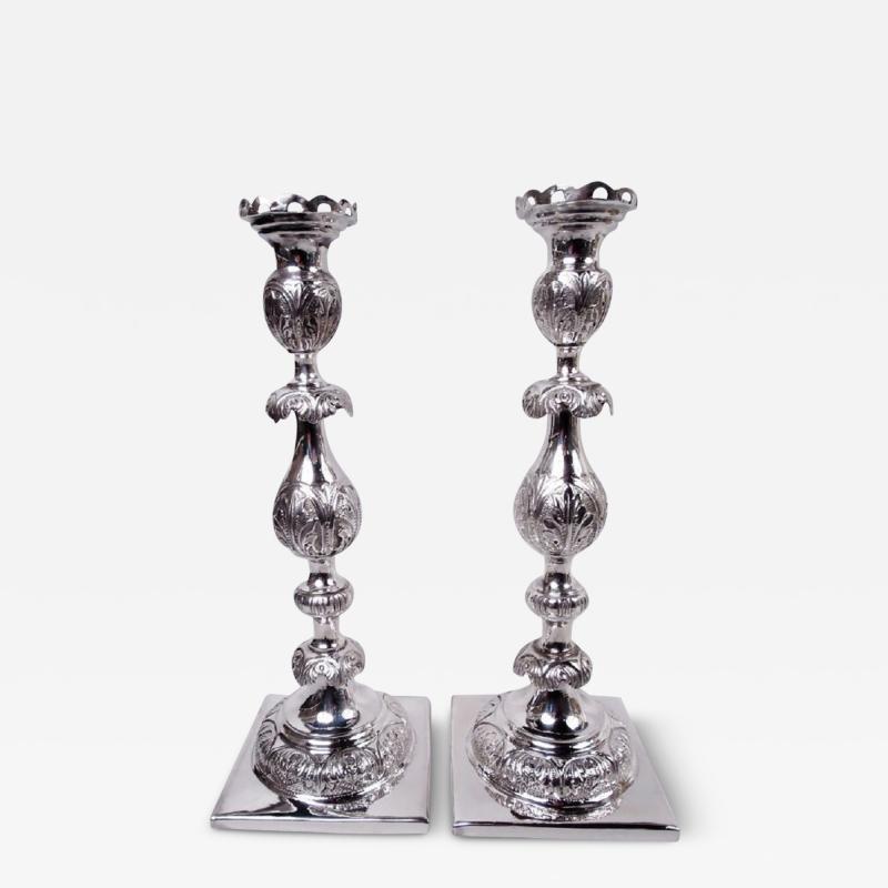 Russian Classical Silver Candlesticks with Warsaw Poland Marks C 1879