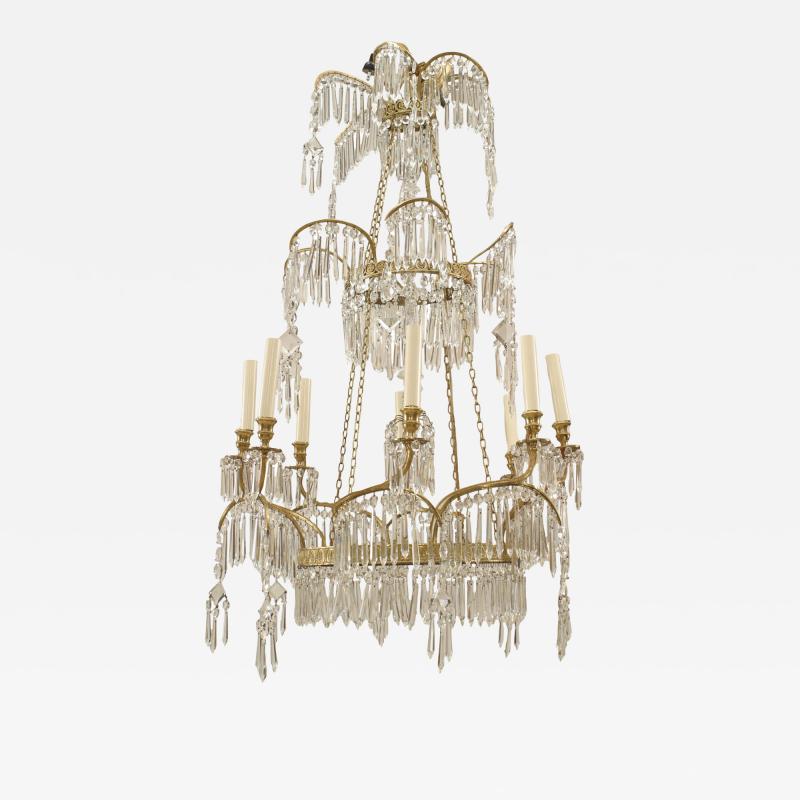 Russian Crystal Gilt Bronze Chandeliers