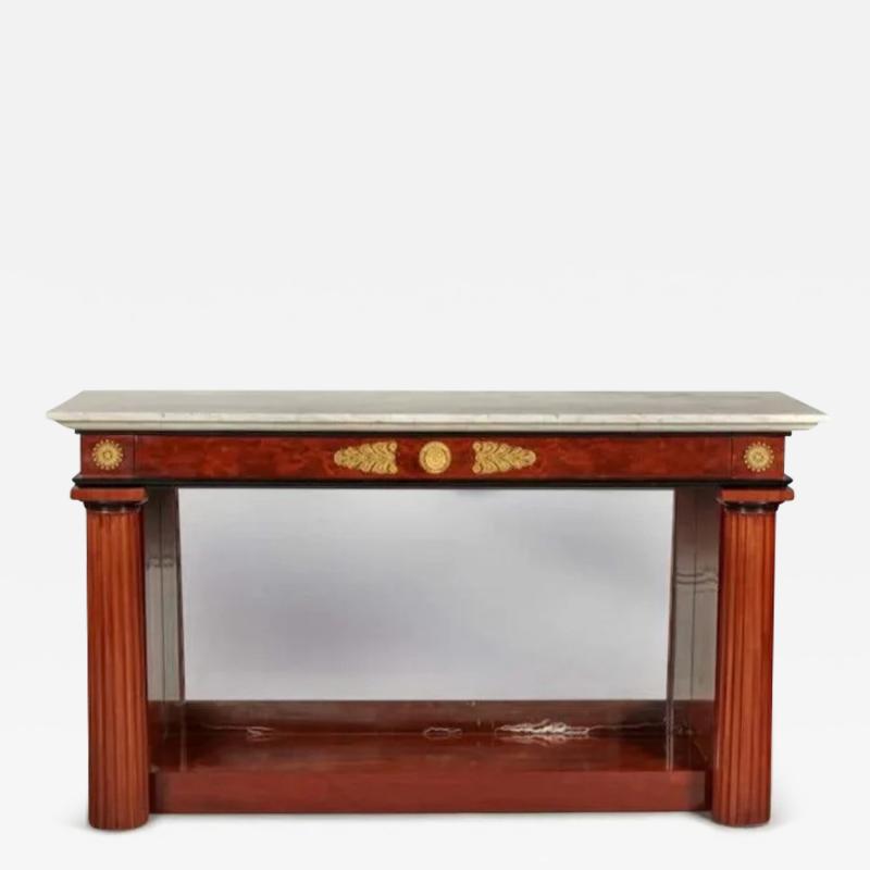 Russian Empire Ormolu Mounted Mahogany Console Table Cupboard Circa 1825