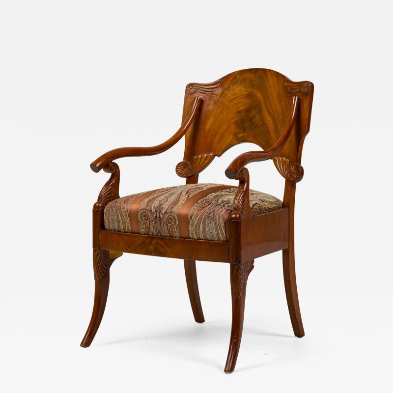 Russian Mahogany Foliate Armchair