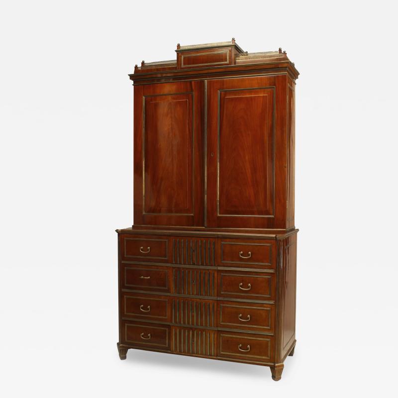 Russian Mahogany Secretary Bookcase