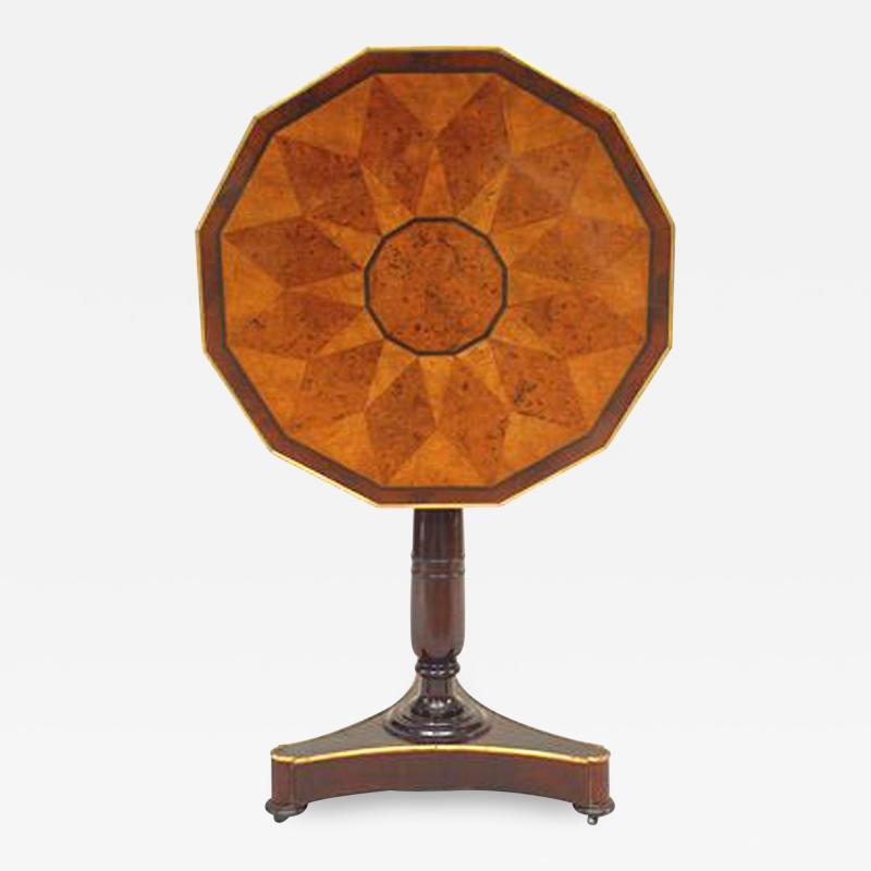 Russian Neoclassic Brass Mahogany Table
