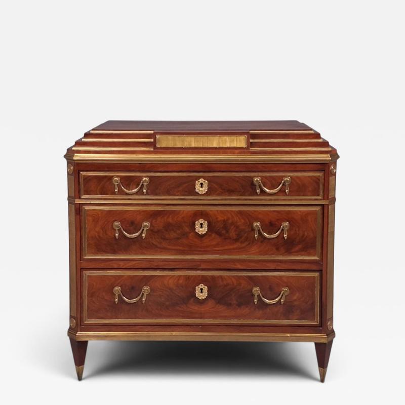 Russian Neoclassical Commode Crotch Mahogany Bronze Baltic States 1860s
