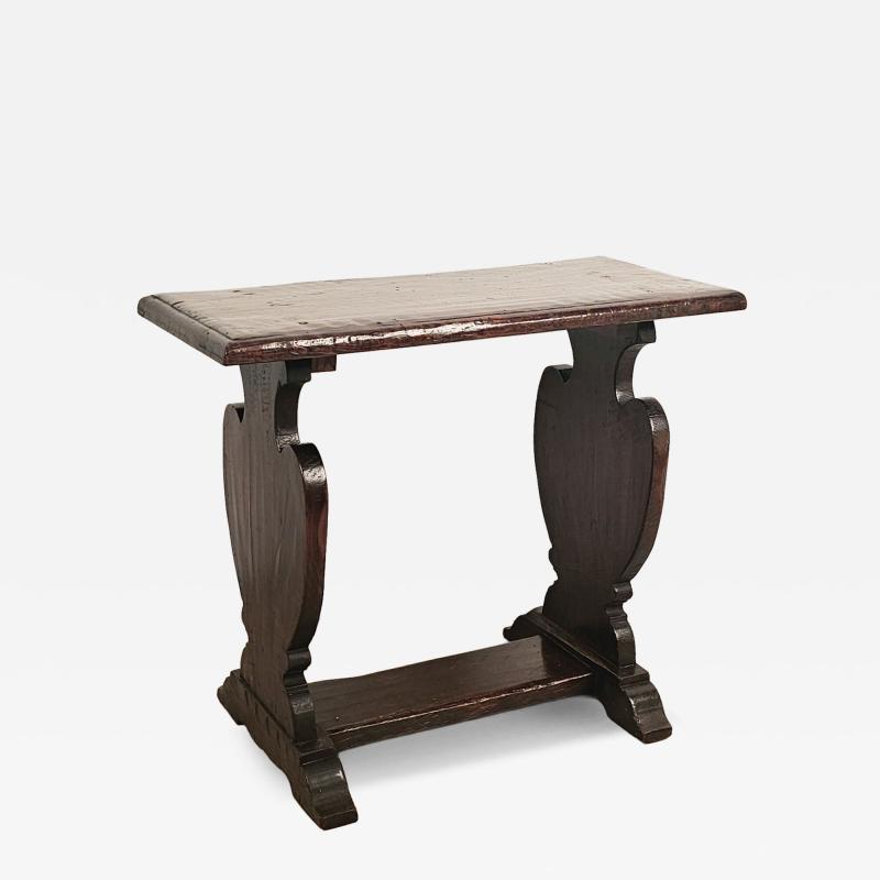 Rustic Baroque Italian Walnut Side Table 18th century