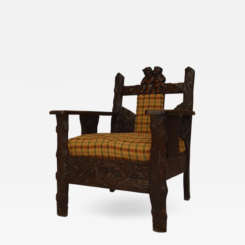 Rustic Black Forest Oak Arm Chair
