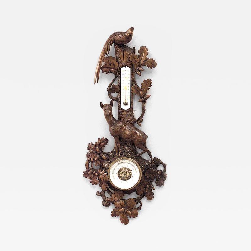 Rustic Black Forest Walnut Barometer