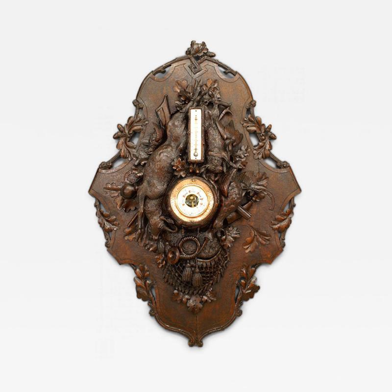 Rustic Black Forest Walnut Barometer