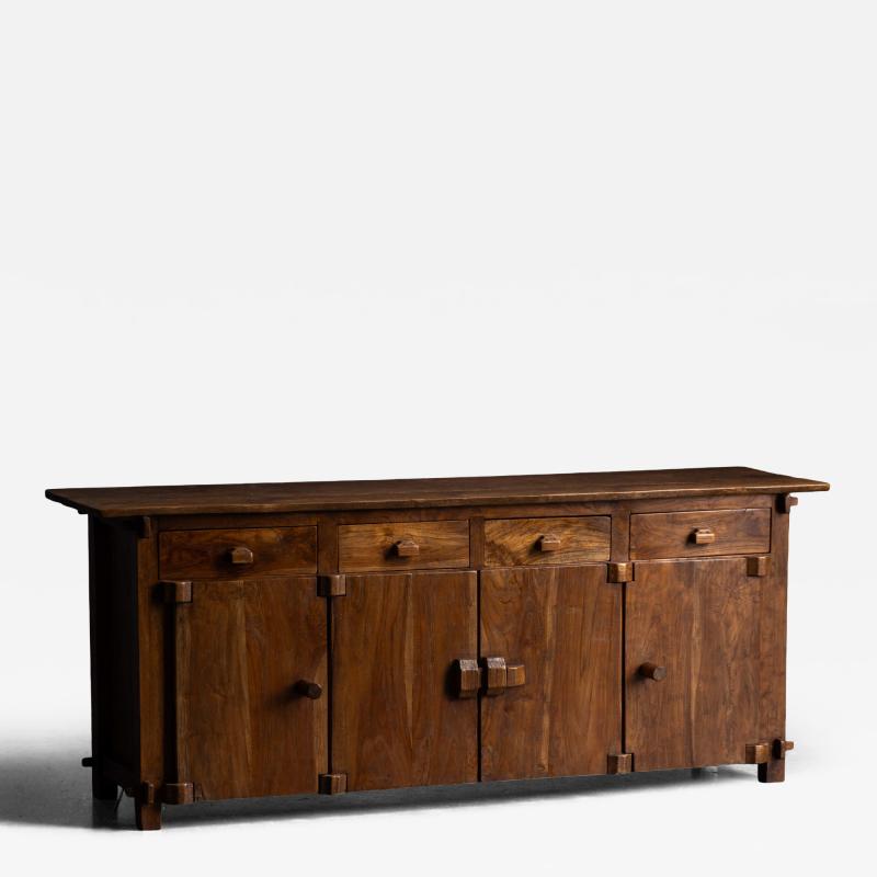 Rustic Brutalist Elm Enfilade Europe Mid 20th Century