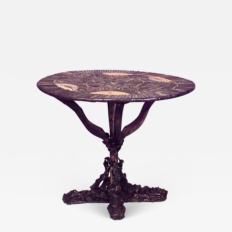 Rustic Continental Style End Table