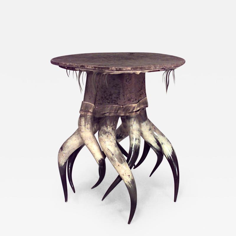 Rustic Continental style 19th Cent Horn Design Base Table