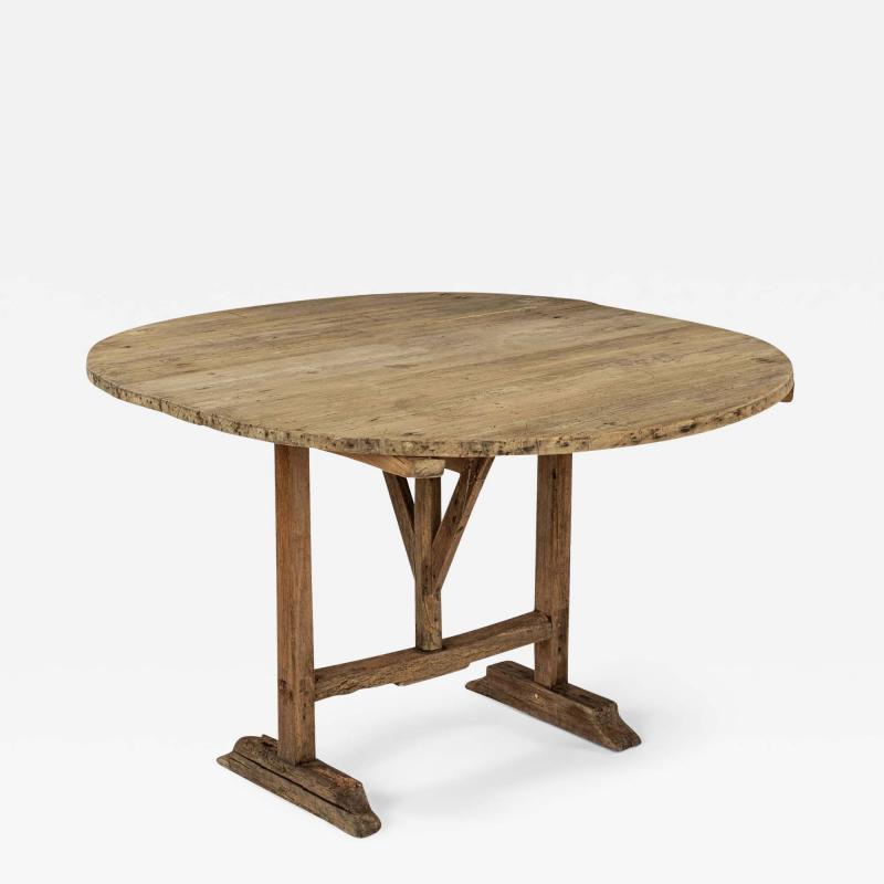 Rustic Early Oval Shape Tilt Top Table