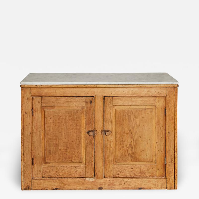 Rustic English Pine Cabinet w Marble top
