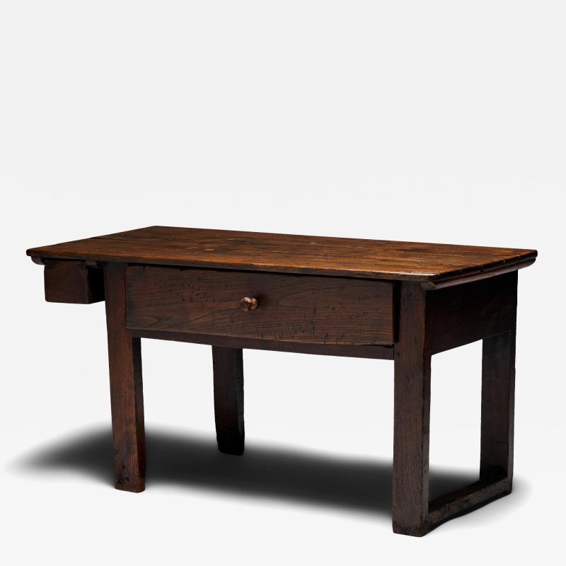Rustic European Walnut Console with Drawers France 19th C