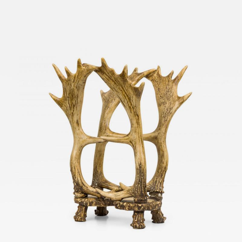 Rustic Faux Moose Antler Magazine Rack