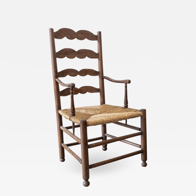 Rustic French Ladder Back Armchair