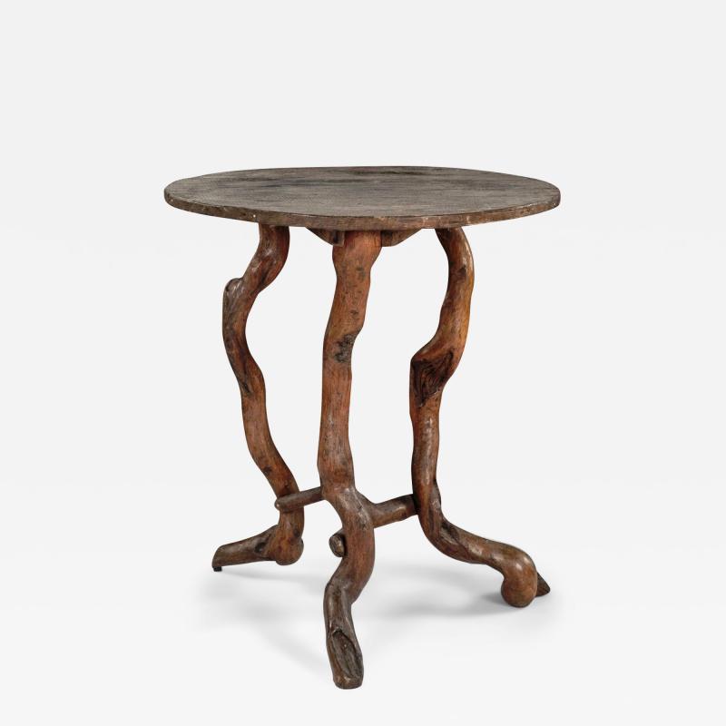 Rustic Garden Table with Root Wood Base