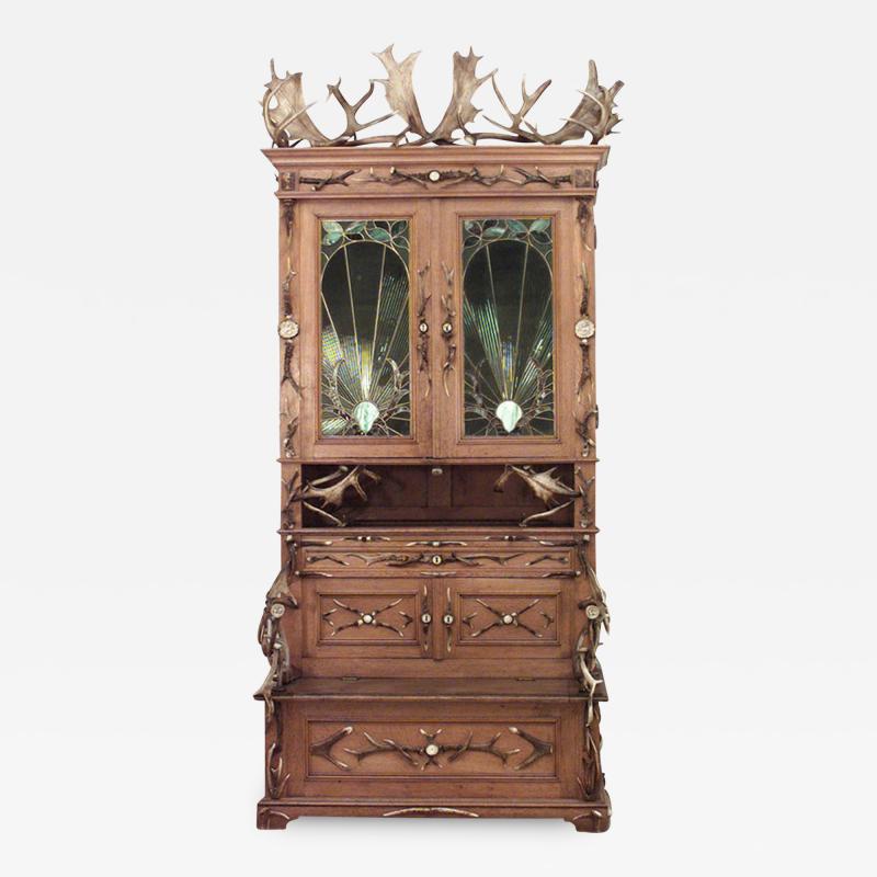 Rustic German 19th Cent Oak Cabinet