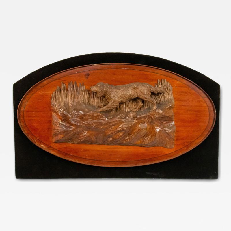 Rustic German Carved Hunting Wall Plaque