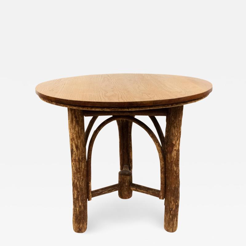 Rustic Hickory Small Round Cafe Table
