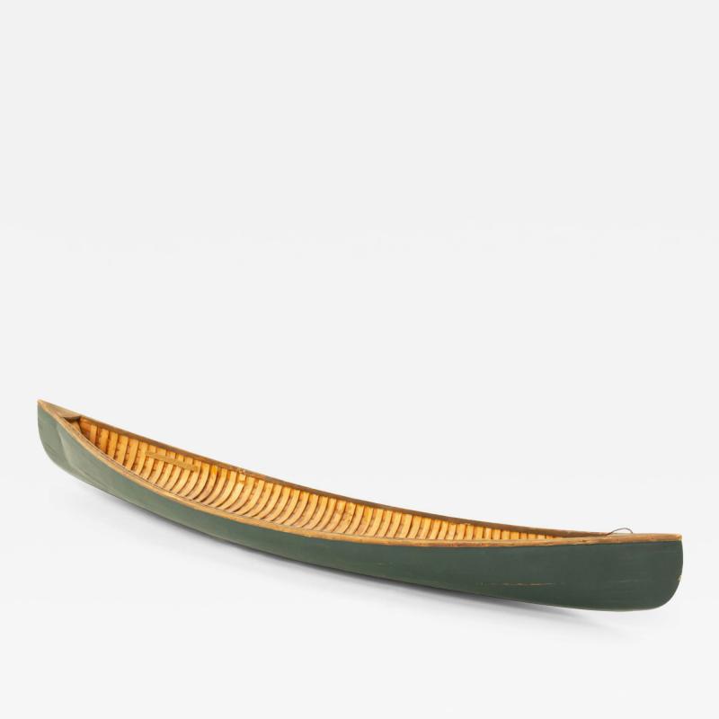 Rustic Painted Wooden Canoe Model