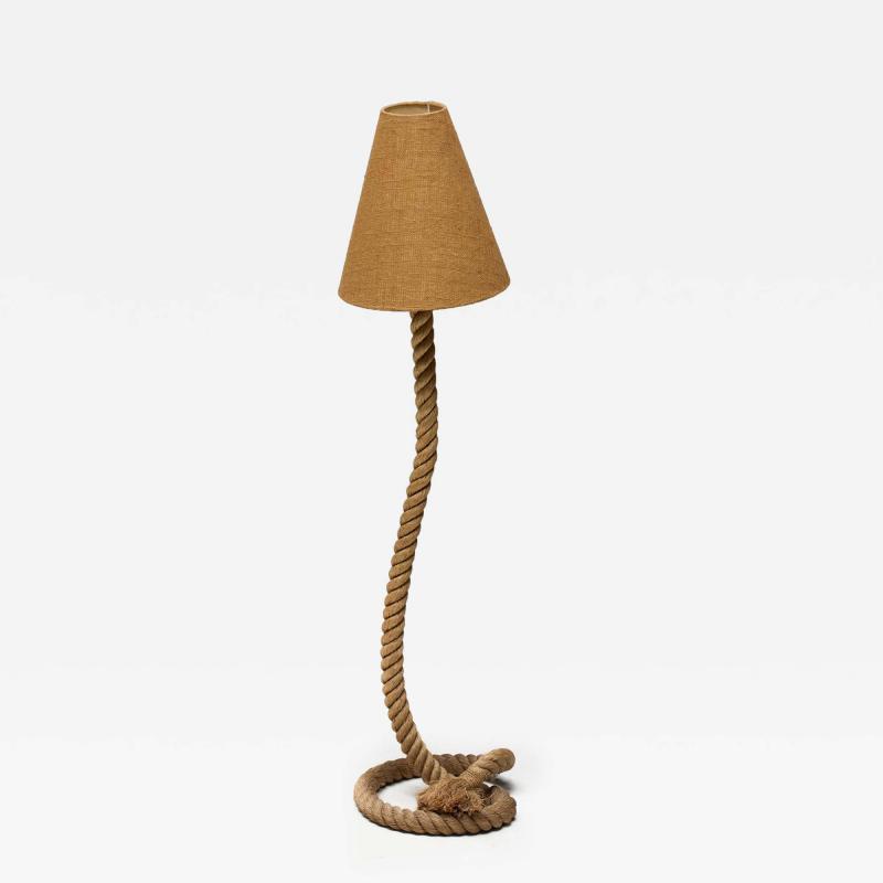 Rustic Rope Floor Lamp with Jute Shade France 1970s