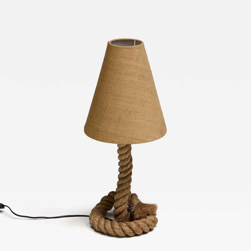 Rustic Rope Table Lamp with Jute Shade France 1970s