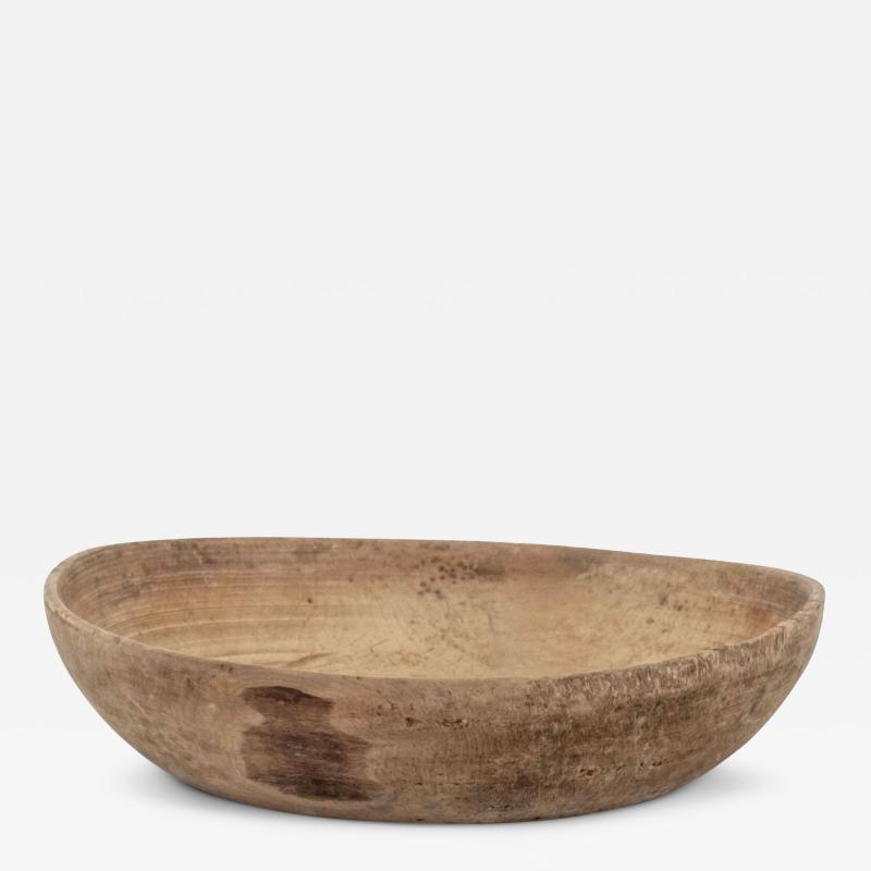 Rustic Swedish Turned Wooden Bowl