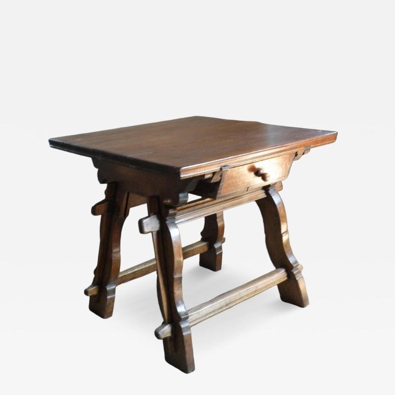 Rustic Swiss or Austrian Oak and Fruit wood Square Rent Table