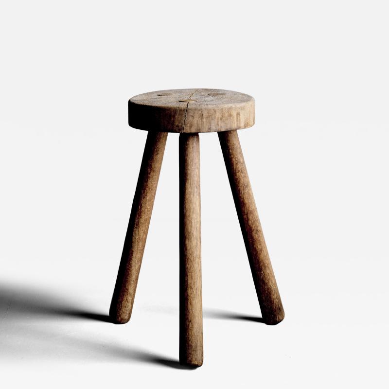 Rustic Three Legged Oak Stool