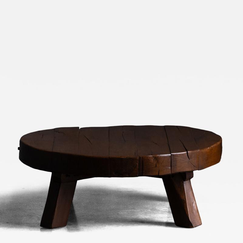 Rustic Vernacular Round Coffee Table Europe 19th Century