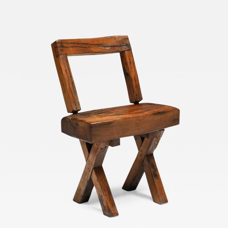 Rustic Wooden Chair Wabi sabi 1900s
