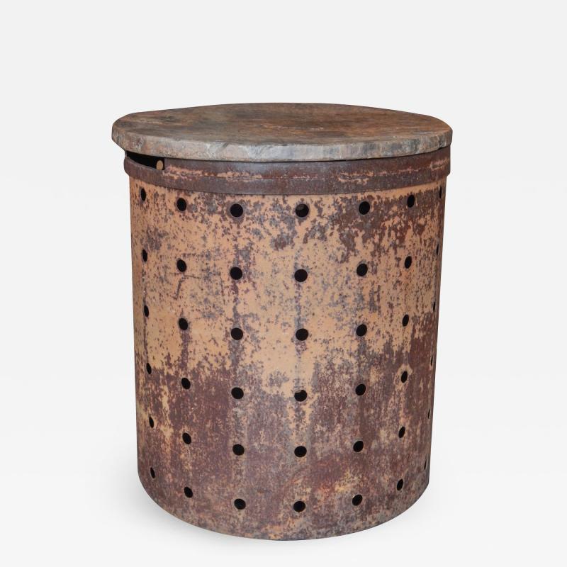 Rusty Metal Drum Table