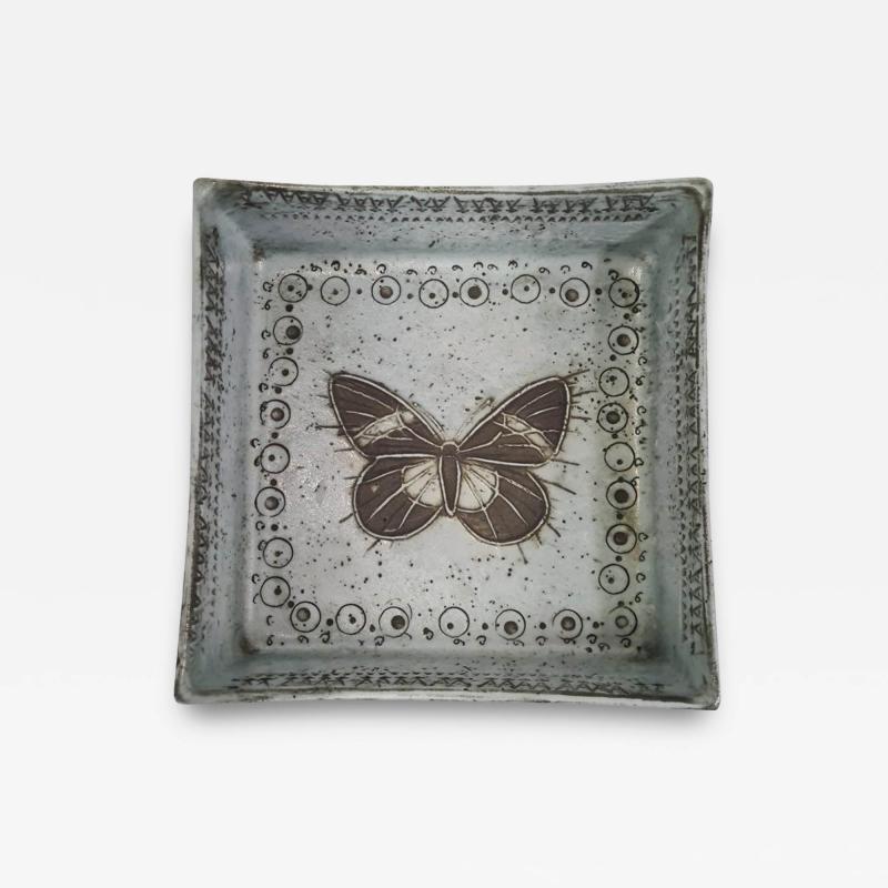 Rut Bryk Butterfly Wall Relief Box in Pastil Blue Circa 1950s Arabia