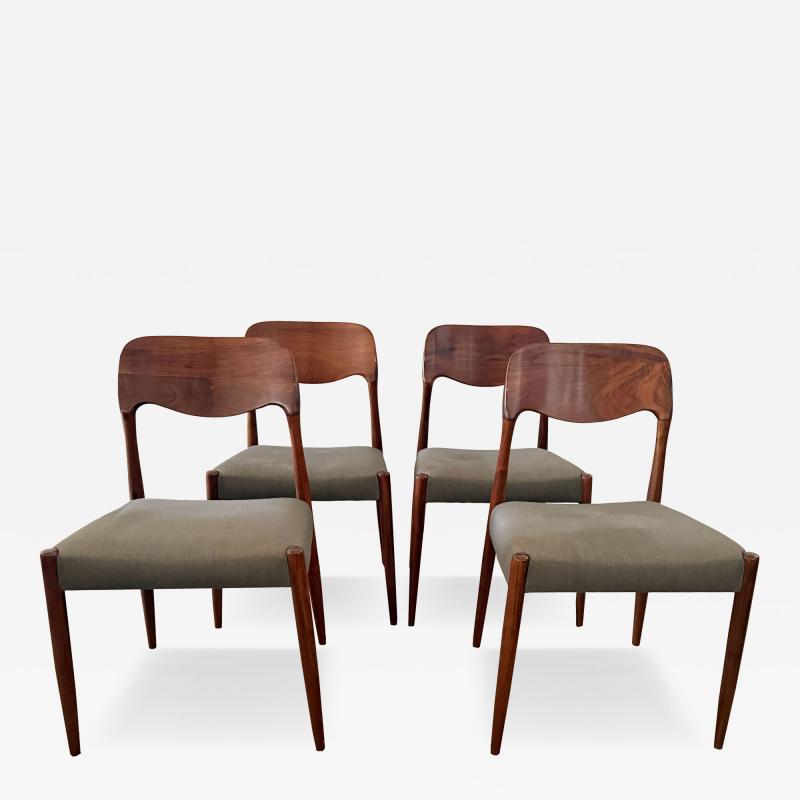 SET OF FOUR MID CENTURY SCANDINAVIAN DINING CHAIRS