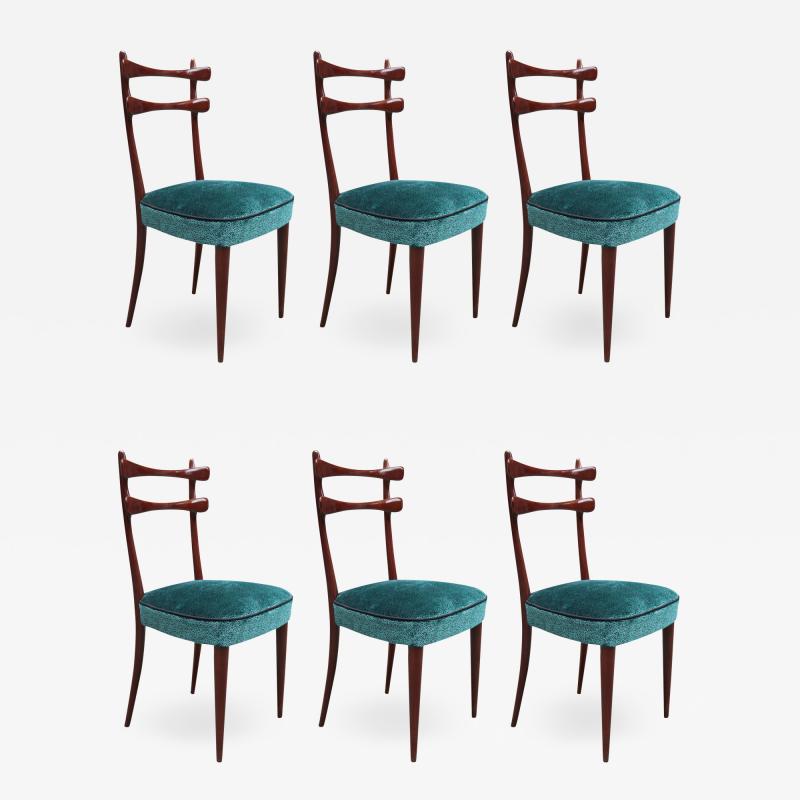 SET OF SIX ITALIAN MODERNIST DINING CHAIRS