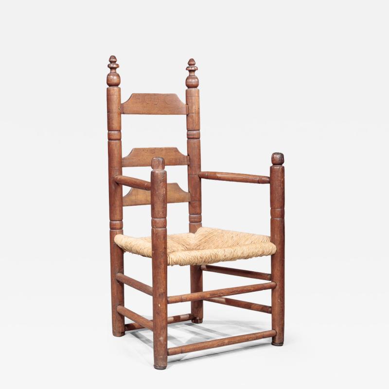 SEVENTEENTH CENTURY SLAT BACK GREAT CHAIR