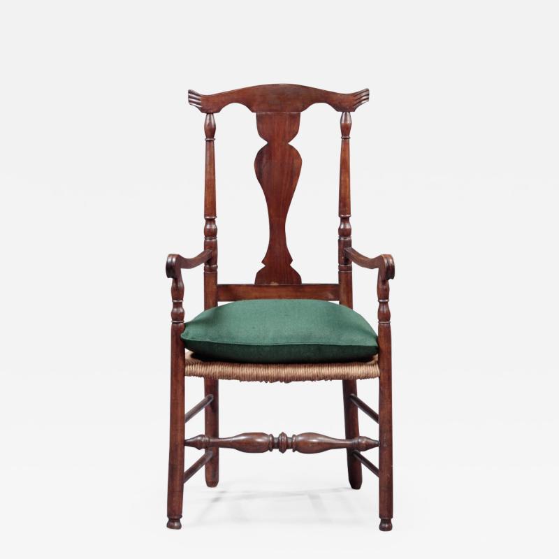 SHAPED CREST ARM CHAIR WITH NOTCHED EARS