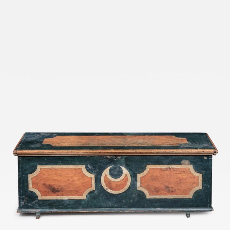 SHOE FOOTED PAINT DECORATED CHEST