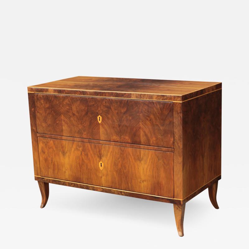 SINGLE BIEDERMEIER TWO DRAWER COMMODE