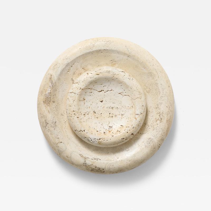 SMALL TRAVERTINE SHALLOW BOWL