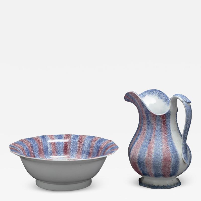 SPATTERWARE PITCHER AND WASH BASIN