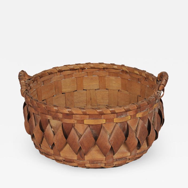 SPLINT WOVEN BASKET WITH HANDLES