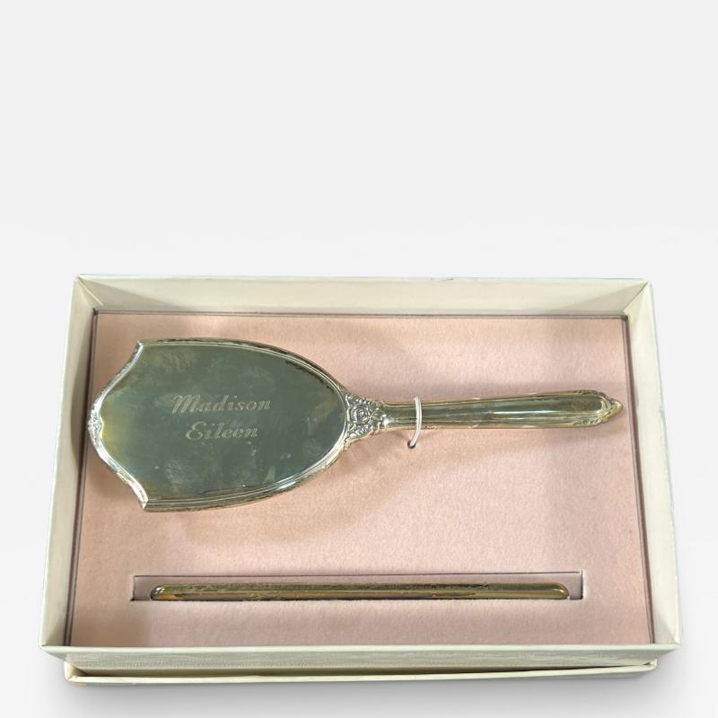 STERLING SILVER BABY BRUSH AND COMB IN GIFT BOX