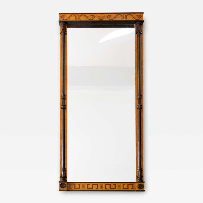 SWEDISH GRACE ART DECO MARQUETRY FRAME MIRROR CIRCA 1920S