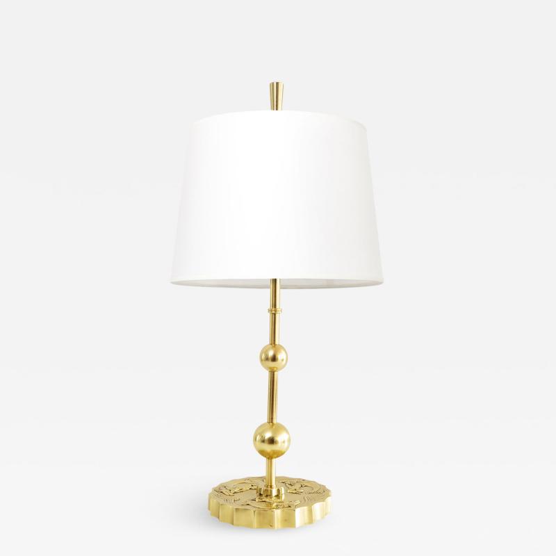 SWEDISH GRACE BRASS LAMP WITH MERMAIDS DOLPHINS
