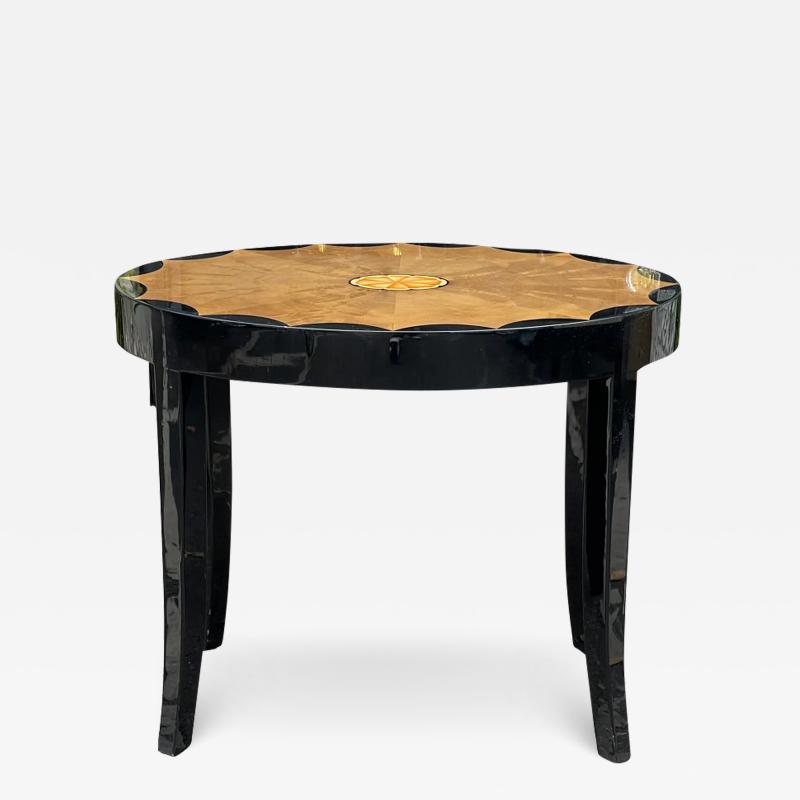 Sally Sirkin Lewis Art Deco Style J Robert Scott Inlaid Oval Side Table