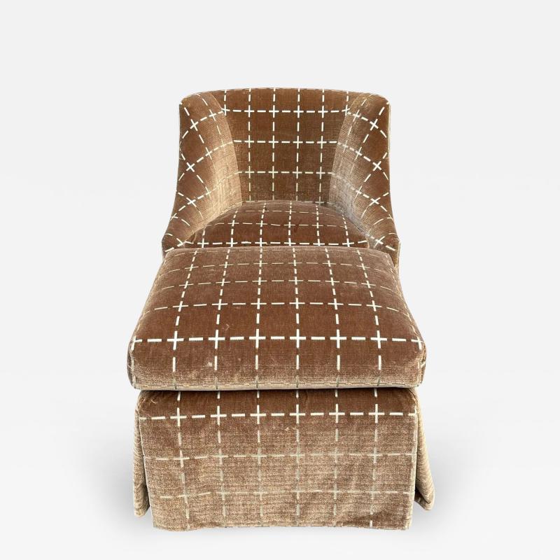 Sally Sirkin Lewis Art Deco Style Sally Sirkin Lewis for J Robert Scott Club Chair and Ottoman